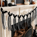 Halloween Bat Garland Set with Ribbons - Black Flying Bat Banners for Decorations