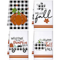 Fall Kitchen Towels Set - 4 Pack 16x24 Inch Autumn Decor Dish Towels