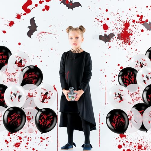 54PCS Halloween Bloody Balloons Latex Party Supplies - Spooky Decorations