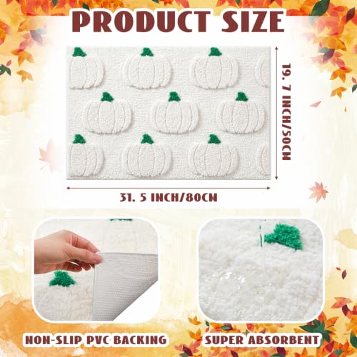 Pumpkin 3D Bathroom Rug 19.7 x 31.5 Inch Fall Tufted Bath Mat - Autumn Decor