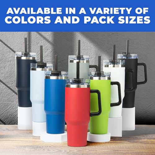 Cream 5 Pack 40 Oz Insulated Stainless Steel Tumblers with Lid Straw & Handle - Customizable Drinkware