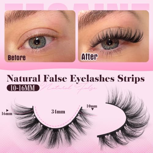 Wispy Cat Eye False Eyelashes - Fluffy Natural Volume, B-Wispy Variant