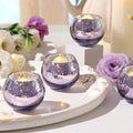 Purple Votive Candle Holder Set of 12 - Mercury Glass Tea Light Holders