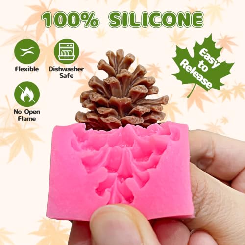 Fall Thanksgiving Fondant Molds - Pink 6-Piece Harvest Set for Cake Decorating