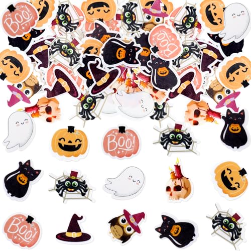 Edible Pink Halloween Cupcake Toppers - Baby Shower & Party Decor - 40Pcs - Halloween-3