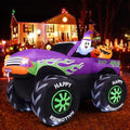 8 FT Halloween Inflatable Monster Truck with Ghost & Pumpkins Outdoor Decor