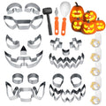 Halloween Pumpkin Carving Kit with Stencils Lights and Tools for Kids & Adults