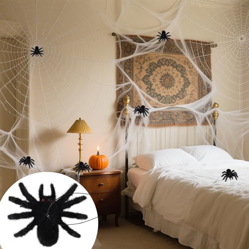 6PCS Halloween Hanging Spiders, Realistic Creepy Spider Decorations for Haunted House & Party