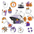 16 Pcs Halloween Cruise Door Magnets - Cute Nautical Ghost Pumpkin Witch