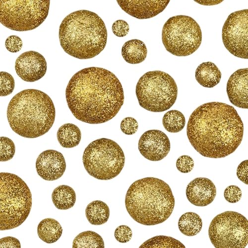 Gold Foam Glitter Balls Vase Filler Set - 160pcs Decorative Table Scatter