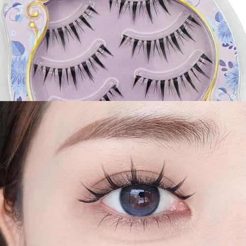 Japanese Style False Eyelashes - Clear Band Manga Lashes 4 Pairs - A01 Variation