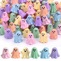 Halloween Mini Resin Ghost Figurines Set - Pastel Tiny Decor Collectibles