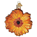 Sunset Gerbera Daisy Glass Ornament - Handcrafted Holiday Tree Decoration