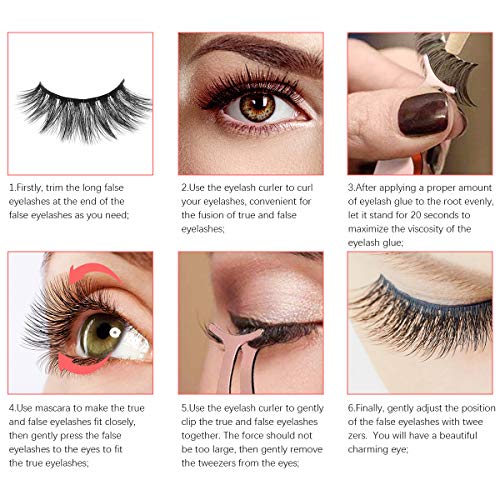 Leipple False Eyelashes 5 Pairs - Reusable 3D Mink Lashes - Handmade Thick Fluffy Natural Style - Bomb