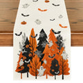 Halloween Table Runner 13x72 Inch Orange Black Spun Polyester Party Decor