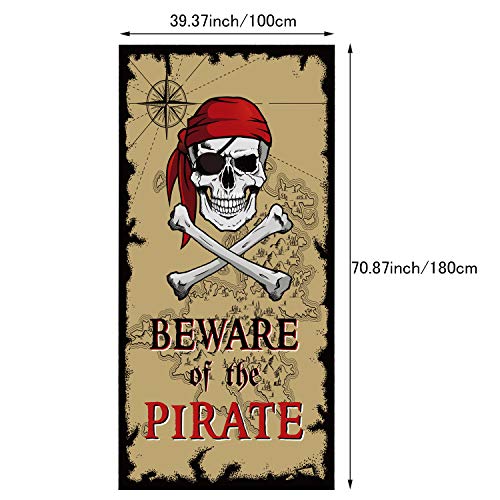 Pirate Door Banner Halloween Decorations - Pack of 2, 3.28 x 5.90 ft, Pirate Theme