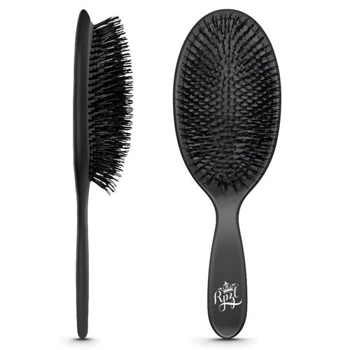 RPZL Boar Bristle Brush - Cushioned Styling Tool for Smoothing & Polishing Hair - All Hair Types, Wet or Dry