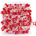 4 Rolls 40 ft Christmas Tree Bead Garland - Wine Red & Clear, Festive Decor