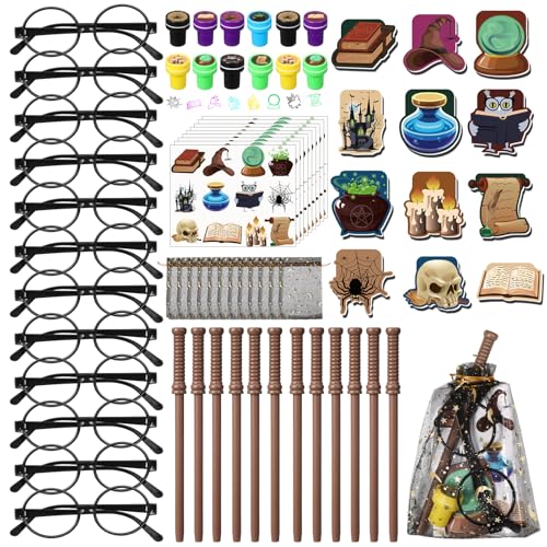 Wizard Party Favors Set - Wand Pencils, Notebooks, Gift Bags - 72 Pieces - Variation of 72 / Wand