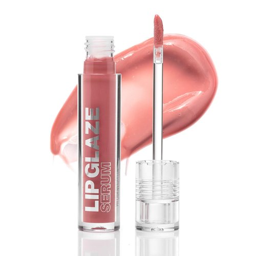 Palladio Lip Glaze Serum - Hydrating Lip Gloss with Peptides & Hyaluronic Acid for Plump Lips | Vegan, Non-Sticky Finish (Blush Brulee)