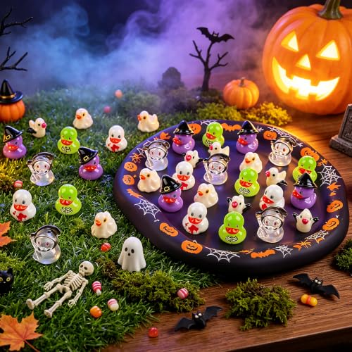 36 Pack Halloween Mini Resin Duck Figurines - Spooky Holiday Decor