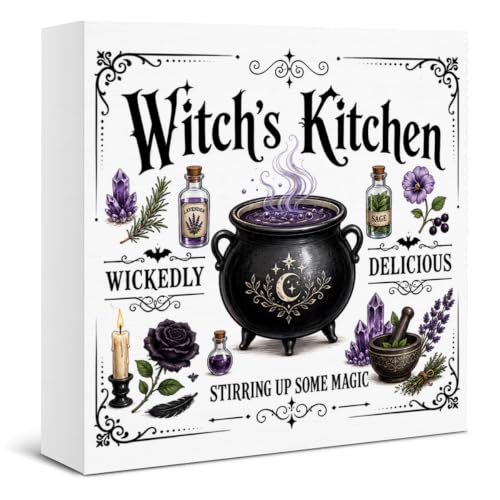 Halloween Witch Kitchen Decor Wooden Cauldron Sign - Variation of THIS listing Halloween-0