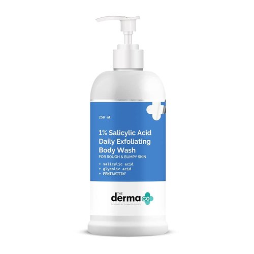 Derma Co 1% Salicylic Acid Exfoliating Body Wash - Gently Cleanses & Hydrates | 8.45 Fl Oz/250ml