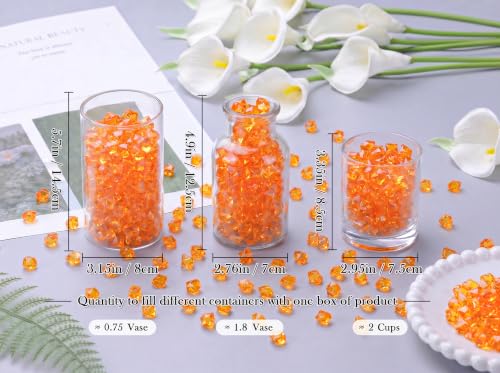 Orange Acrylic Gems Vase Fillers 500PCS - Irregular Plastic Diamonds for Decor