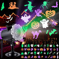 Outdoor Halloween Projector Lights with 12 Ghost & Pumpkin Patterns, Waterproof LED Decor