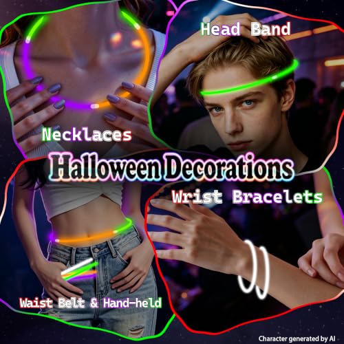 150-Piece Glow Stick Party Supplies Bulk Set with Necklaces & Bracelets - Halloween Neon Favors