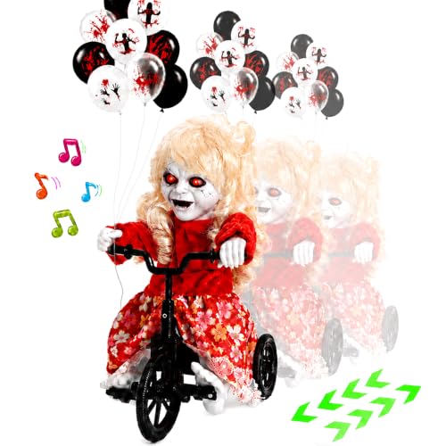Halloween Animatronic Clown Ride-On Bicycle - Moving Back and Forth - Style B