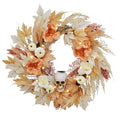 22-Inch Halloween Skull Wreath with Lights for Front Door & Indoor Decor