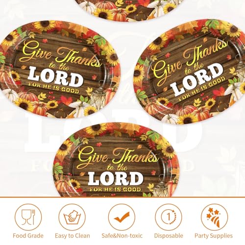 Wooden Oval Plate - 50 Pcs Fall Thanksgiving Sunflower Pumpkin Leaves Party Plates