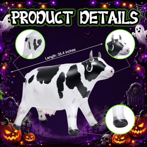 Halloween Alien Inflatable Decorations Set with Cow - Outdoor Party & Yard Display