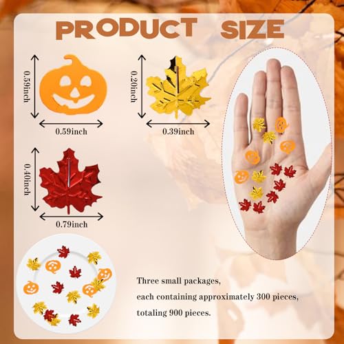 Fall Confetti for Table Decorations - Autumn Harvest Mix, 900 Pieces