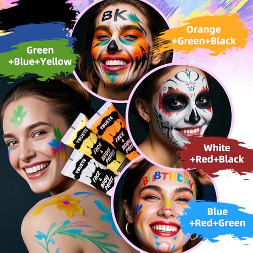 Multicolor Face & Body Paint Set - 9 Colors for Halloween Cosplay & Art
