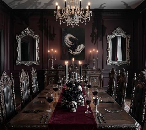 Dark Black Gothic Canvas Wall Art Vampire Clawed Hands Halloween Decor 24x36in