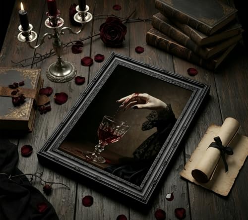 Clawed Hand Gothic Wall Art - Framed Vampire Dark Academia Poster 16x12in