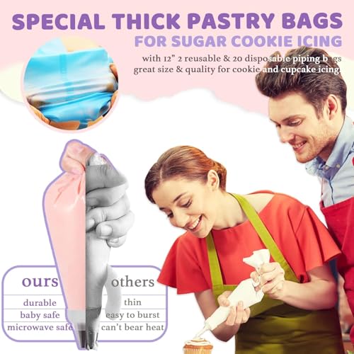 Cookie Decorating Kit 118pcs with Turntable & Icing Tips - Baking Supplies Gift Set