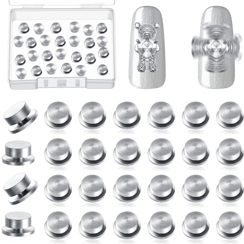 Leelosp 30 Pcs Nail Charm Set - Silver, 0.16 x 0.2 x 0.1 Inches