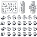 Leelosp 30 Pcs Nail Charm Set - Silver, 0.16 x 0.2 x 0.1 Inches