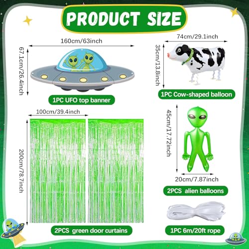 Alien Door Curtain with Foil Fringe for Space Party Decorations