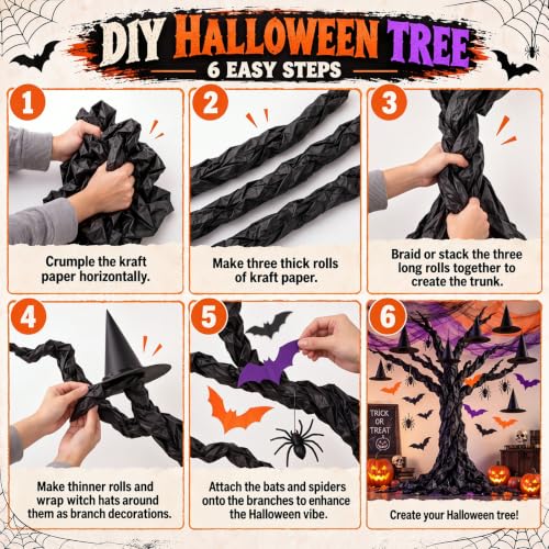 Halloween Decorations Kit - 167pcs Spooky Classroom Party Decor with Bats Spiders & Witch Hats - Variation: Halloween
