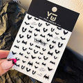 Halloween Nail Art Stickers Ghost Bat Design 3D Self-Adhesive Decals - Bat Ghost Variation