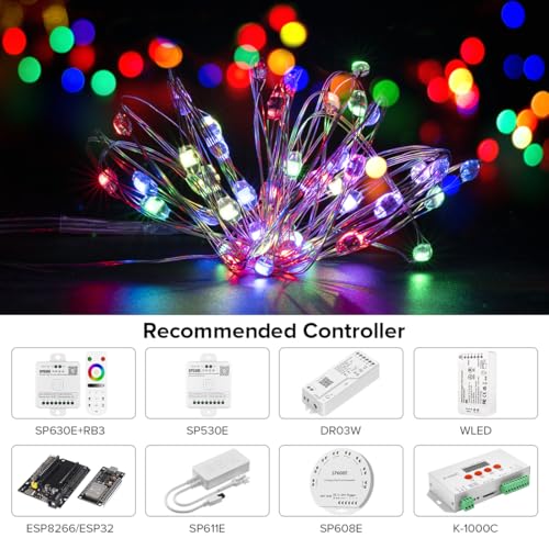 RGB Fairy String Lights 16.4ft 200 LEDs WS2812B IC Color Changing 4 Pack