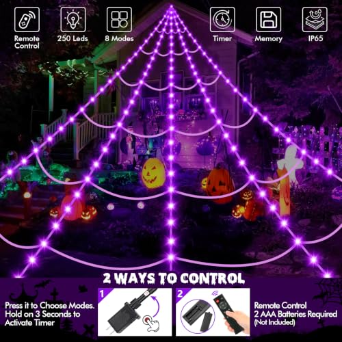 Halloween Spider Web Lights with 59