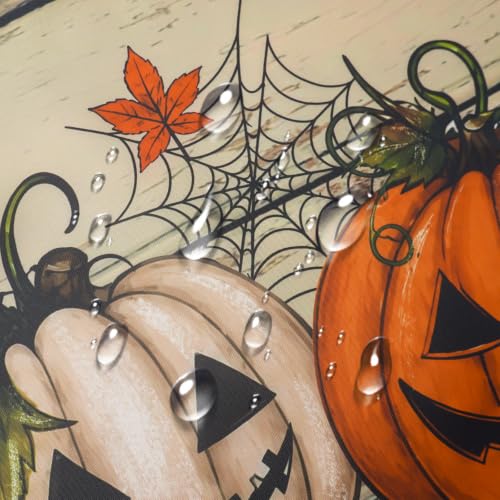 Halloween Waterproof Pumpkin Face Tablecloth - 84x60 Inches, Fall & Halloween Decor