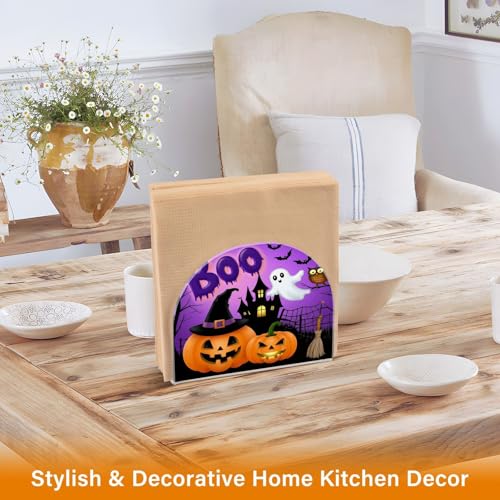 Halloween Night Pumpkin Acrylic Napkin Holder Lantern Bat Witch - Multi 53.17