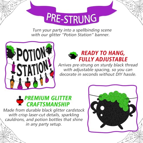 Halloween Potion Station Banner - Spooky Party Decorations for Kids & Adults
