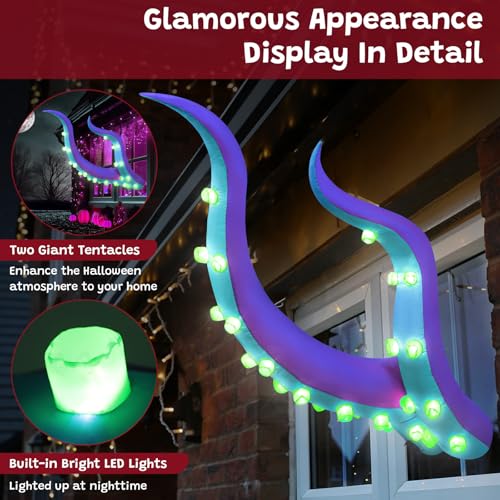 7FT Halloween Inflatable Octopus Tentacles with LED Lights - Outdoor Yard Decor Variation of THIS listing